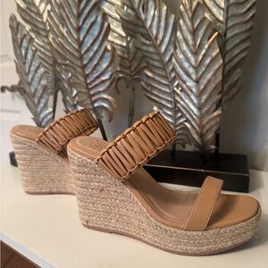 Alyssa Tan Wedge Sandals (Never Worn)
